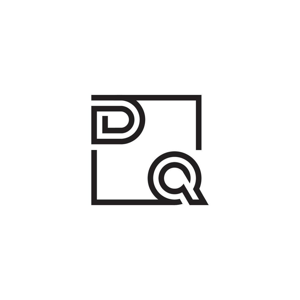 dq futuristische in lijn concept met hoog kwaliteit logo ontwerp vector