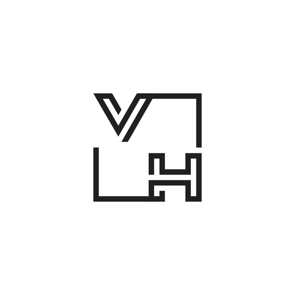 vh futuristische in lijn concept met hoog kwaliteit logo ontwerp vector