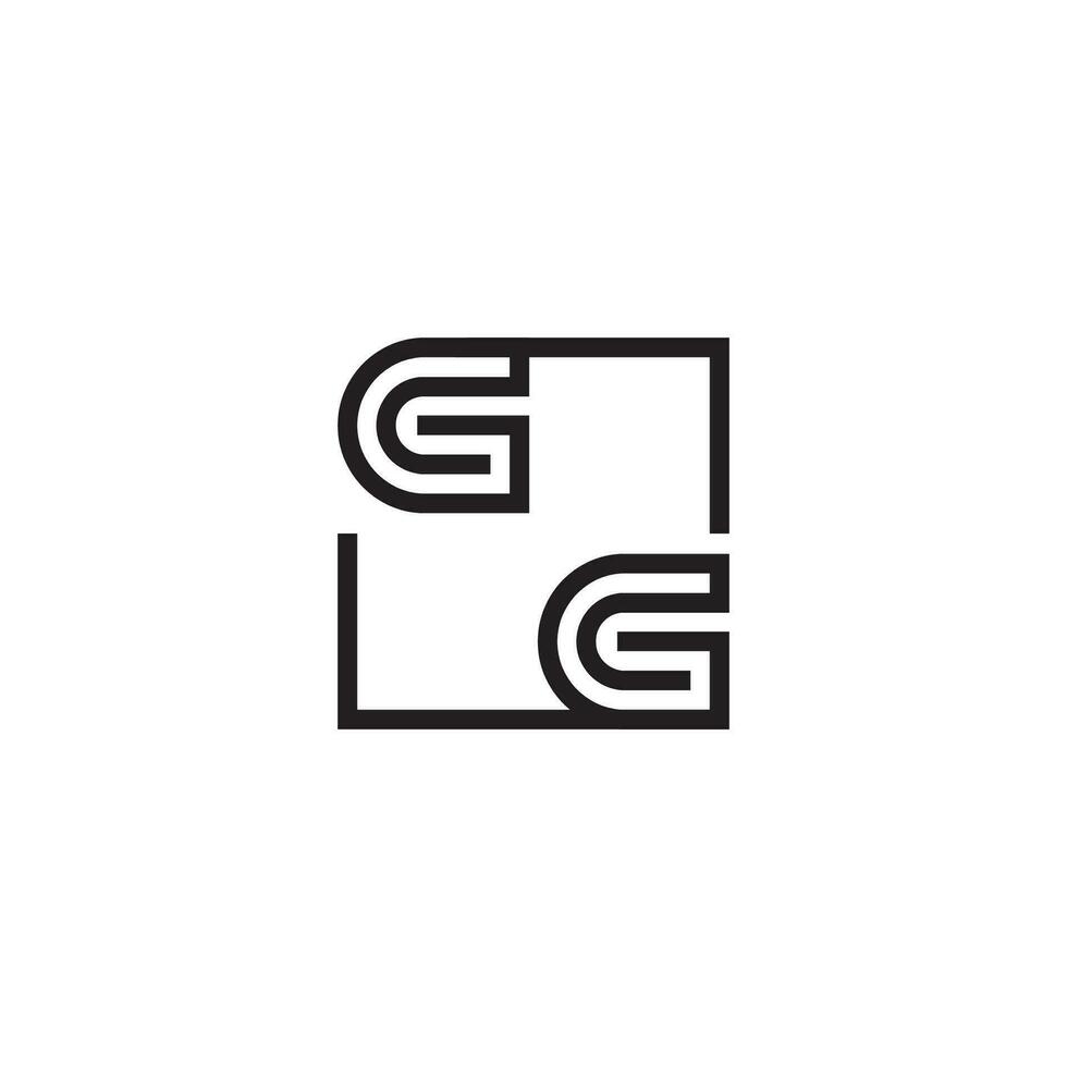 gg futuristische in lijn concept met hoog kwaliteit logo ontwerp vector