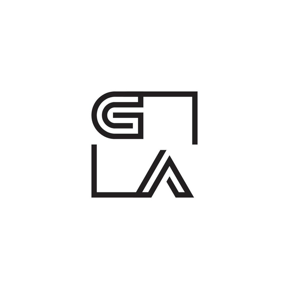 ga futuristische in lijn concept met hoog kwaliteit logo ontwerp vector