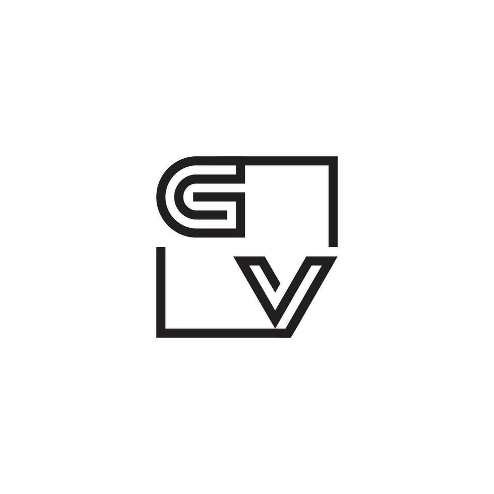 gv futuristische in lijn concept met hoog kwaliteit logo ontwerp vector