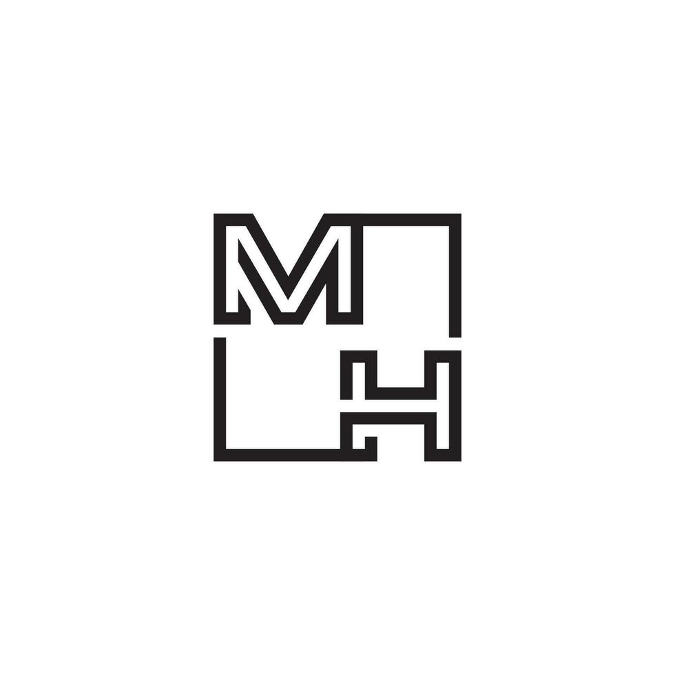 mh futuristische in lijn concept met hoog kwaliteit logo ontwerp vector