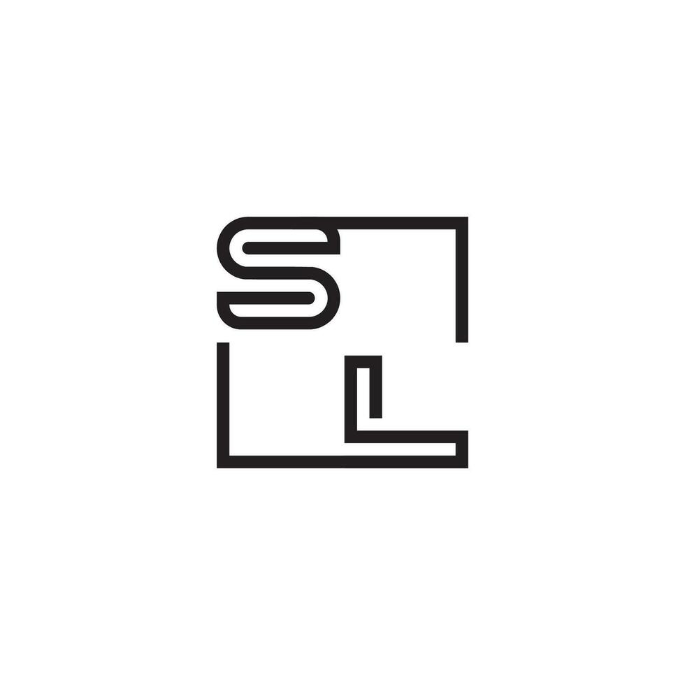 sl futuristische in lijn concept met hoog kwaliteit logo ontwerp vector