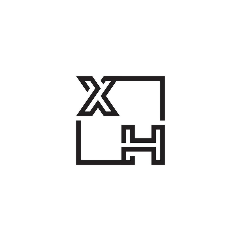 xh futuristische in lijn concept met hoog kwaliteit logo ontwerp vector