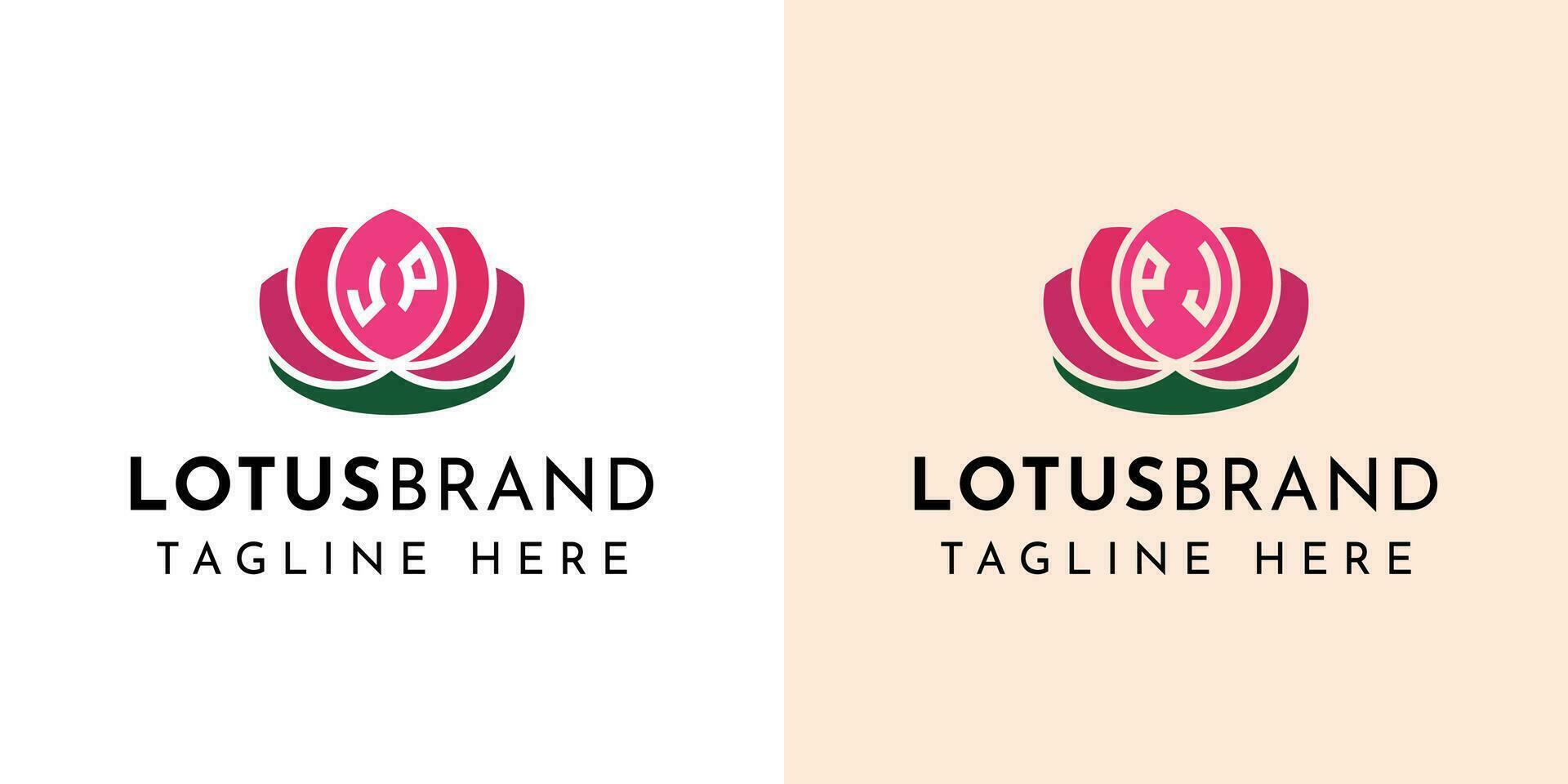 brief jp en pj lotus logo set, geschikt voor bedrijf verwant naar lotus bloemen met jp of pj initialen. vector