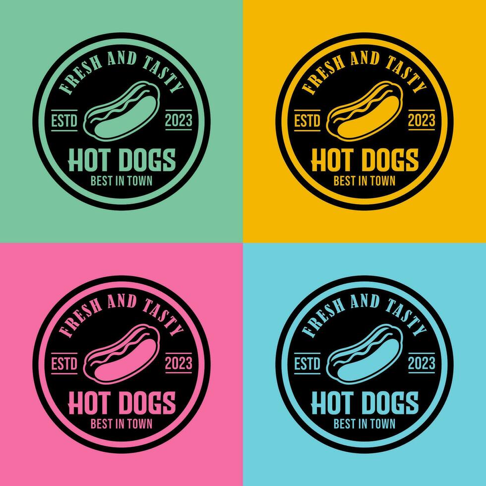 heet hond logo reeks kleur ontwerp sjabloon vector