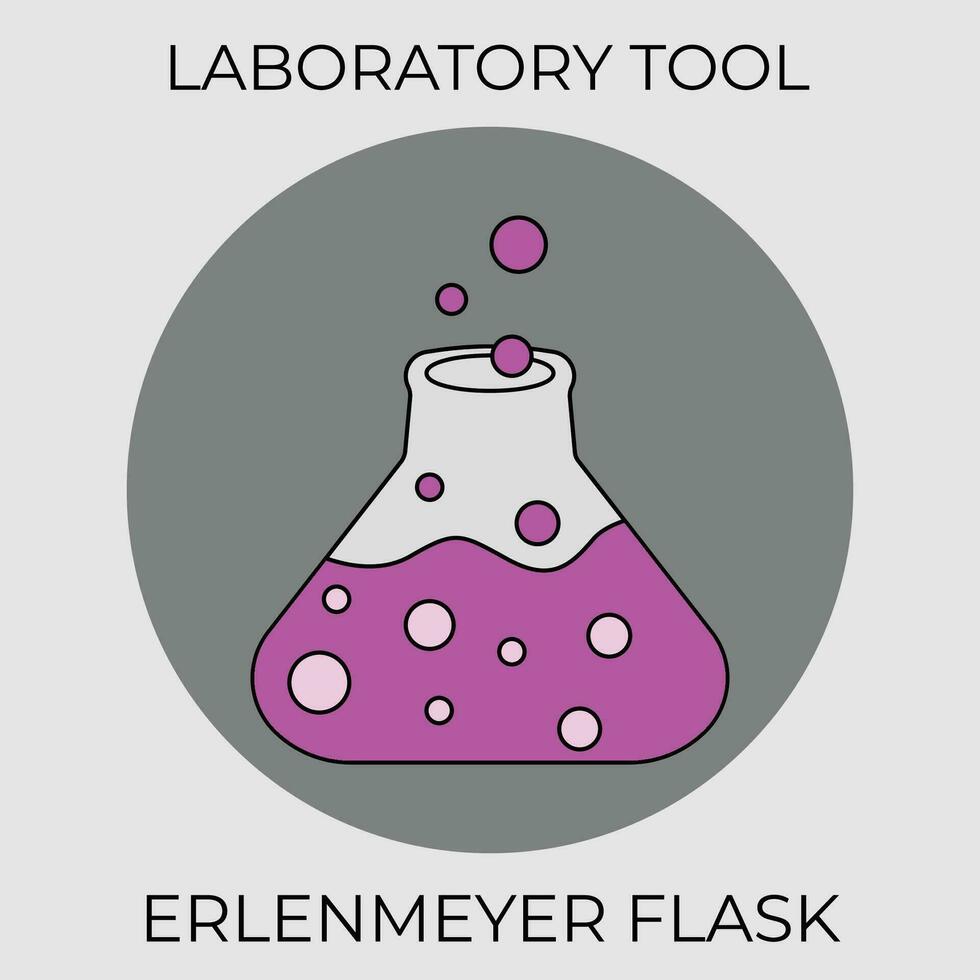 laboratorium gereedschap en uitrusting erlenmeyer fles vector