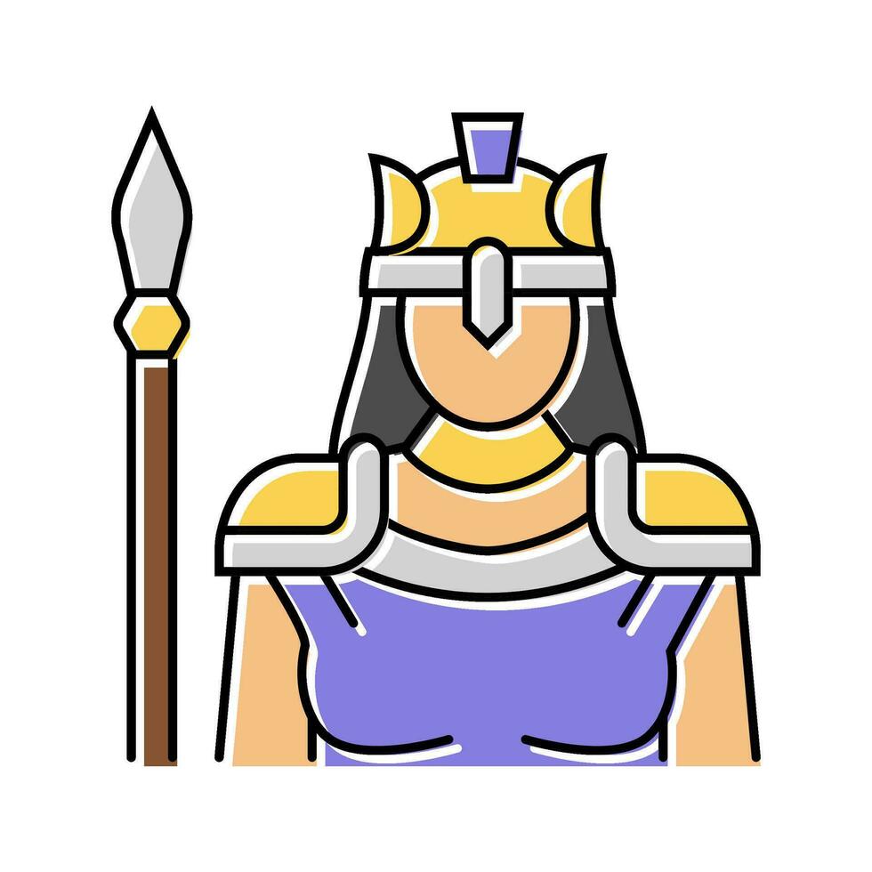 athena Grieks god mythologie kleur icoon vector illustratie