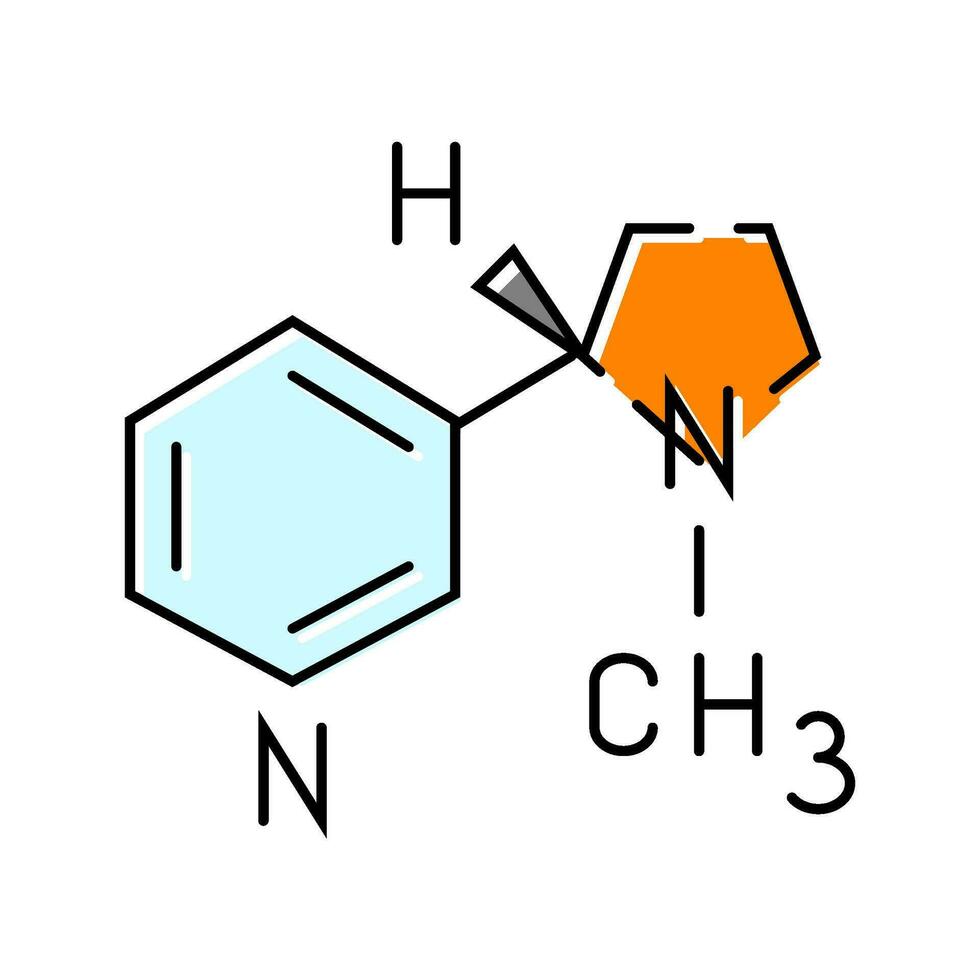 nicotine formule kleur icoon vector illustratie