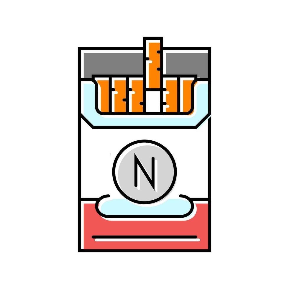 sigaret nicotine kleur icoon vector illustratie