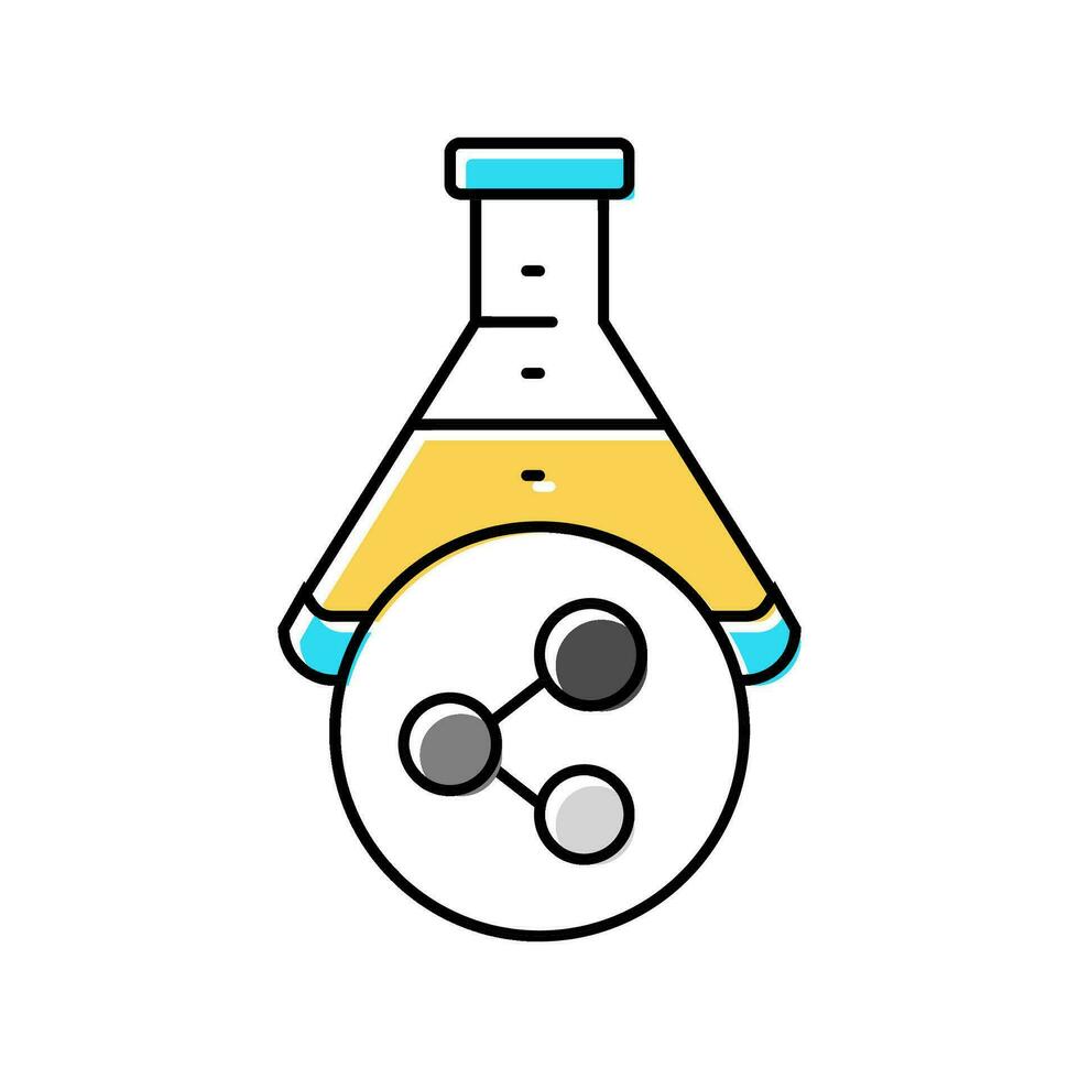 Chemicaliën en oplosmiddelen gereedschap werk kleur icoon vector illustratie