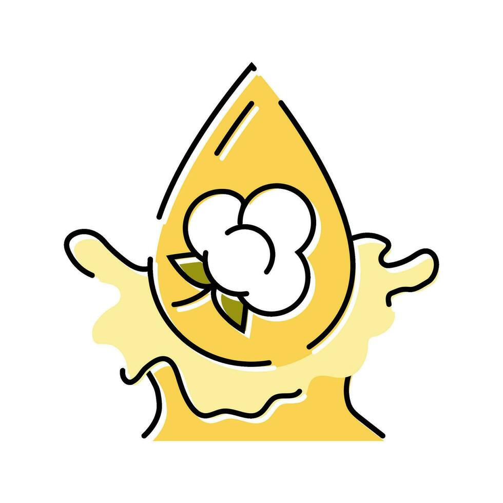 katoenzaad olie vloeistof geel kleur icoon vector illustratie