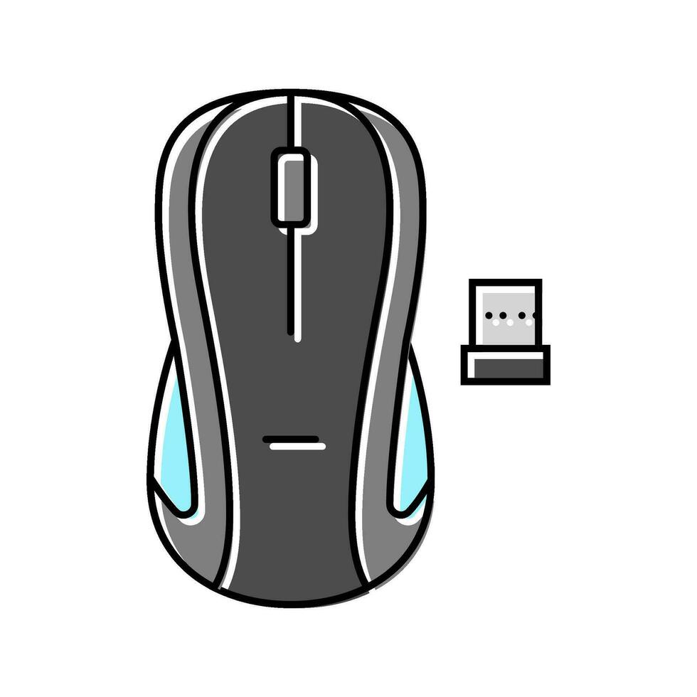 draadloze muis huis kantoor kleur icoon vector illustratie
