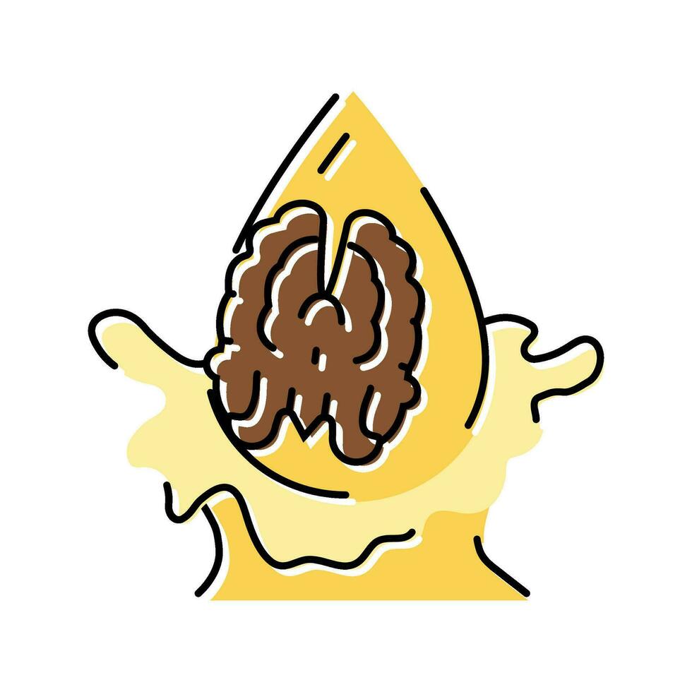 okkernoot olie vloeistof geel kleur icoon vector illustratie