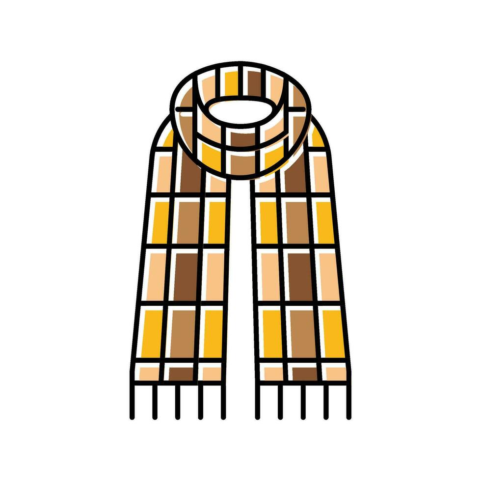 plaid sjaal hipster retro kleur icoon vector illustratie