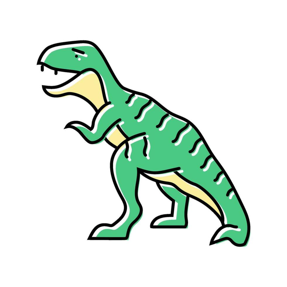 tyrannosaurus rex dinosaurus dier kleur icoon vector illustratie