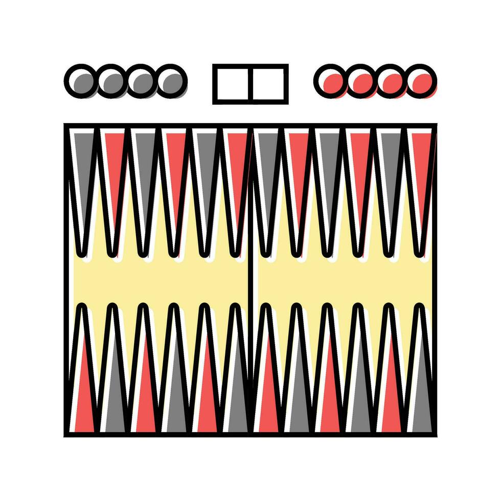 backgammon spel bord tafel kleur icoon vector illustratie