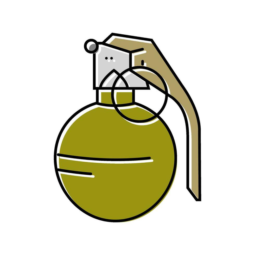 granaat wapen oorlog kleur icoon vector illustratie