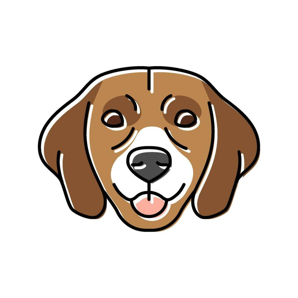 brak hond puppy huisdier kleur icoon vector illustratie