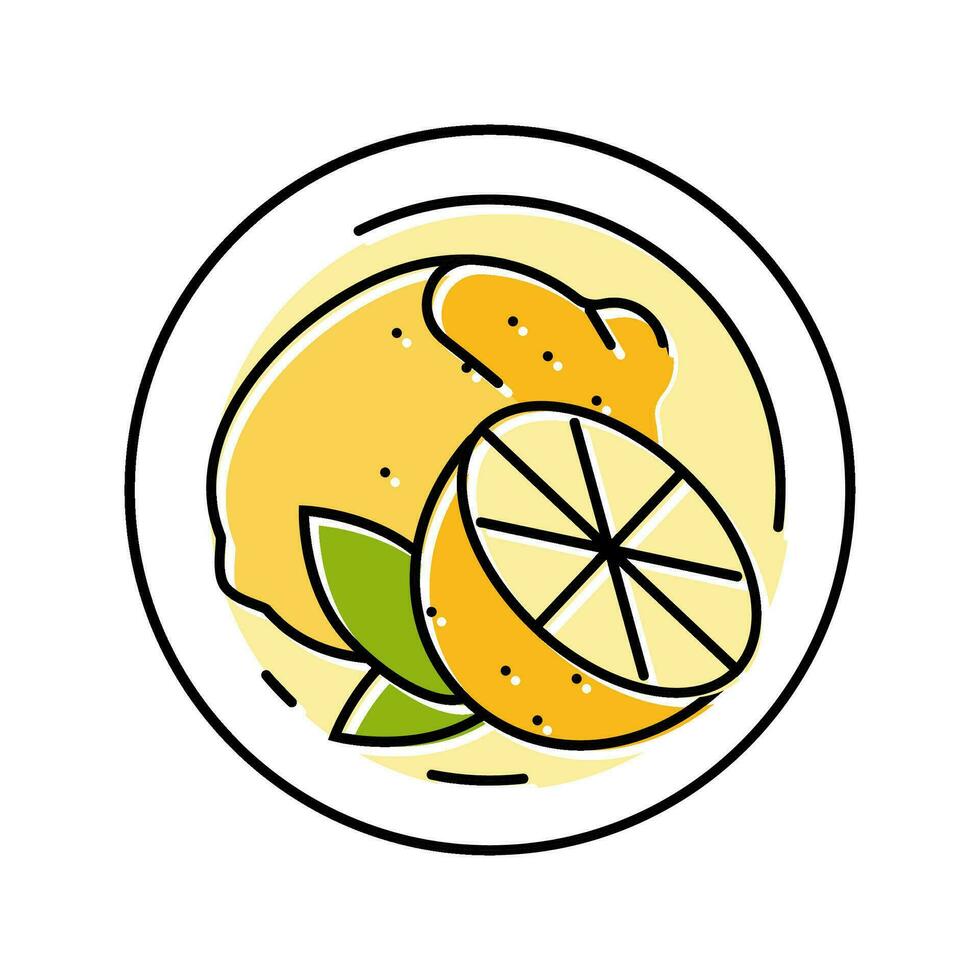 citroen kunstmatig fabriek kleur icoon vector illustratie