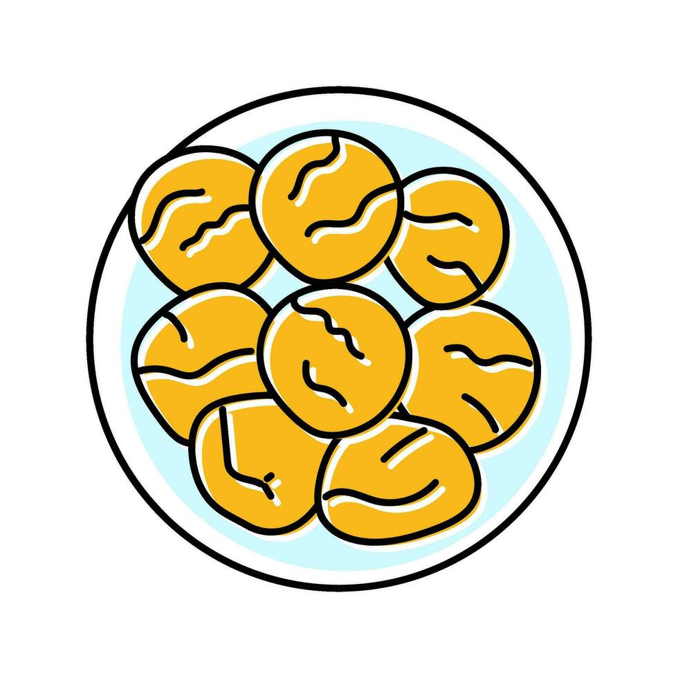 takoyaki Japans voedsel kleur icoon vector illustratie