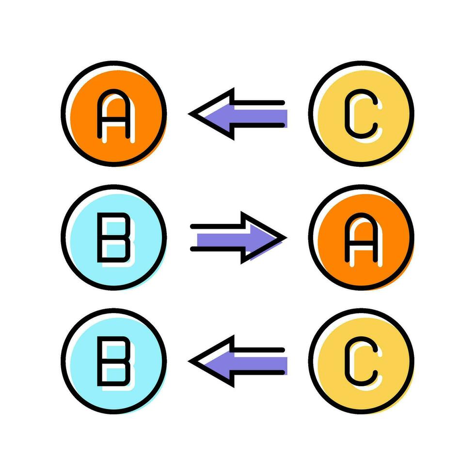 logica wiskunde wetenschap onderwijs kleur icoon vector illustratie
