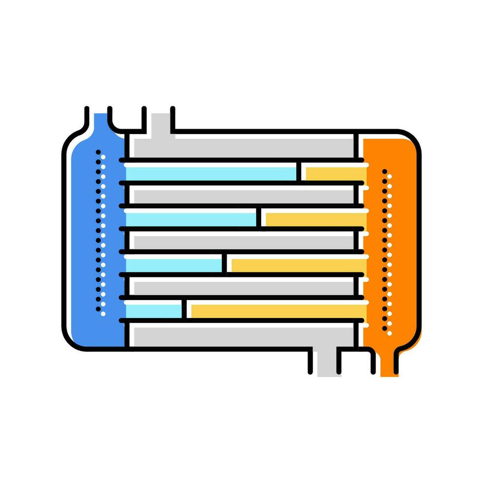 warmte uitwisseling inrichting ingenieur kleur icoon vector illustratie