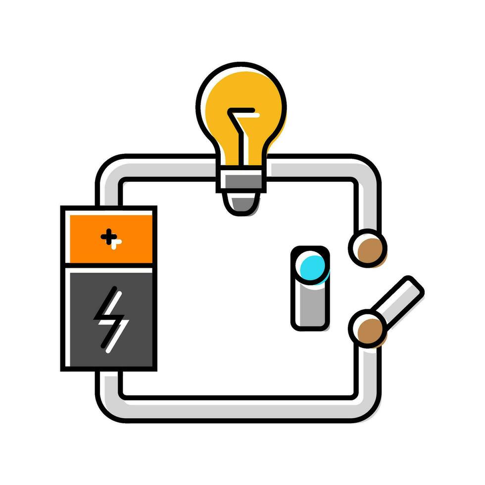 elektrisch stroomkring elektrisch ingenieur kleur icoon vector illustratie