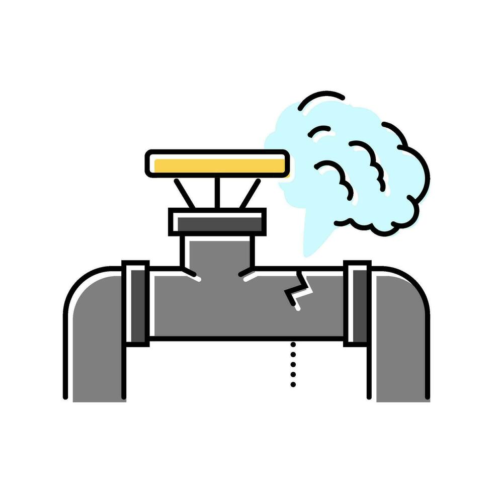 noodgeval gas- onderhoud kleur icoon vector illustratie