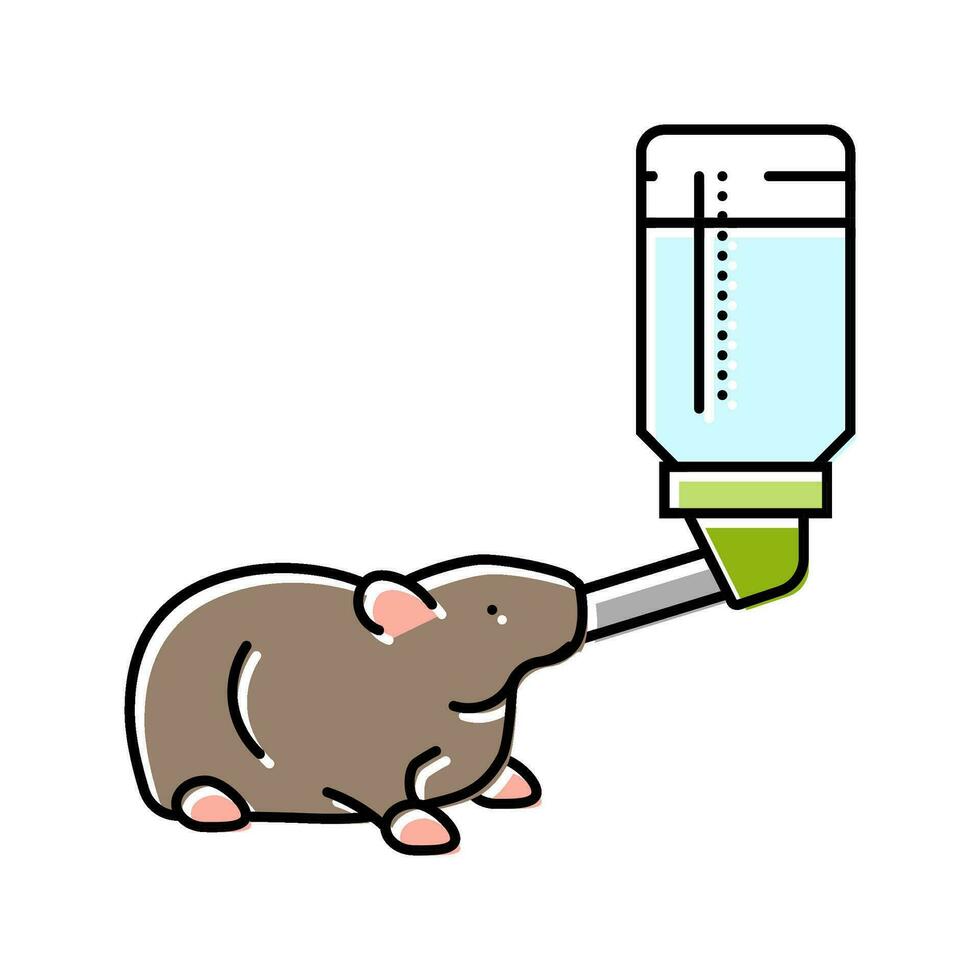hamster drinken water kleur icoon vector illustratie