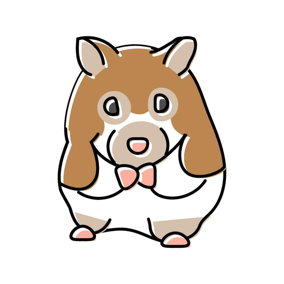 schattig hamster zittend huisdier kleur icoon vector illustratie