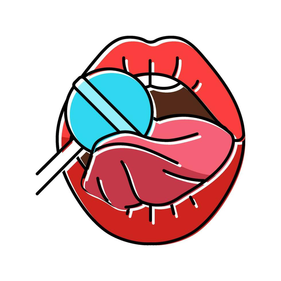 lolly sexy mond vrouw kleur icoon vector illustratie