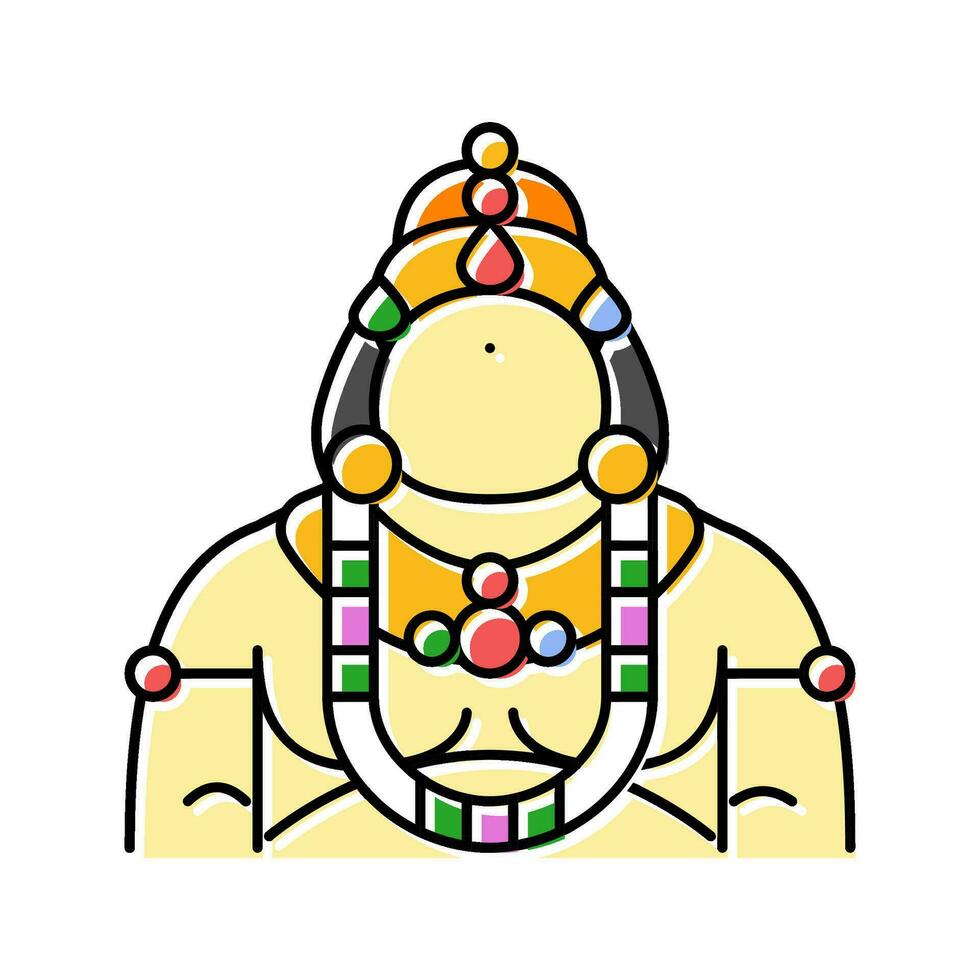 kubera god Indisch kleur icoon vector illustratie