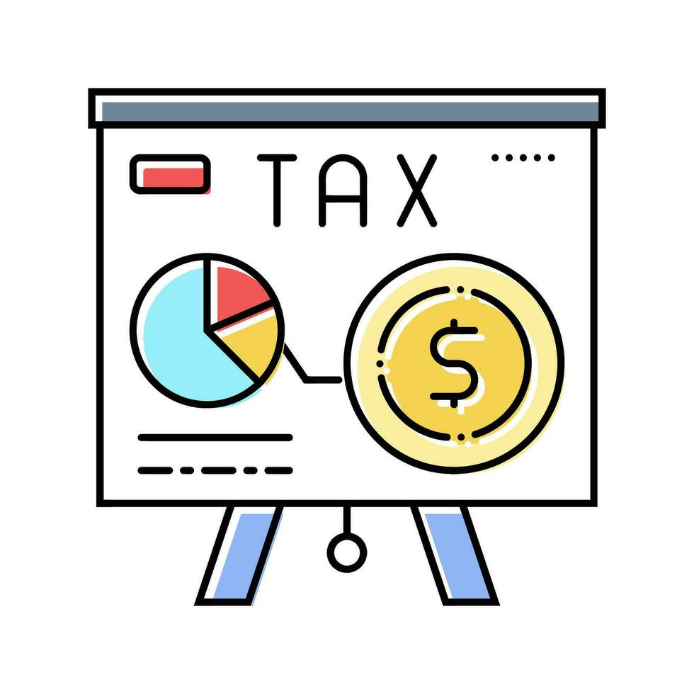 belasting planning financieel adviseur kleur icoon vector illustratie