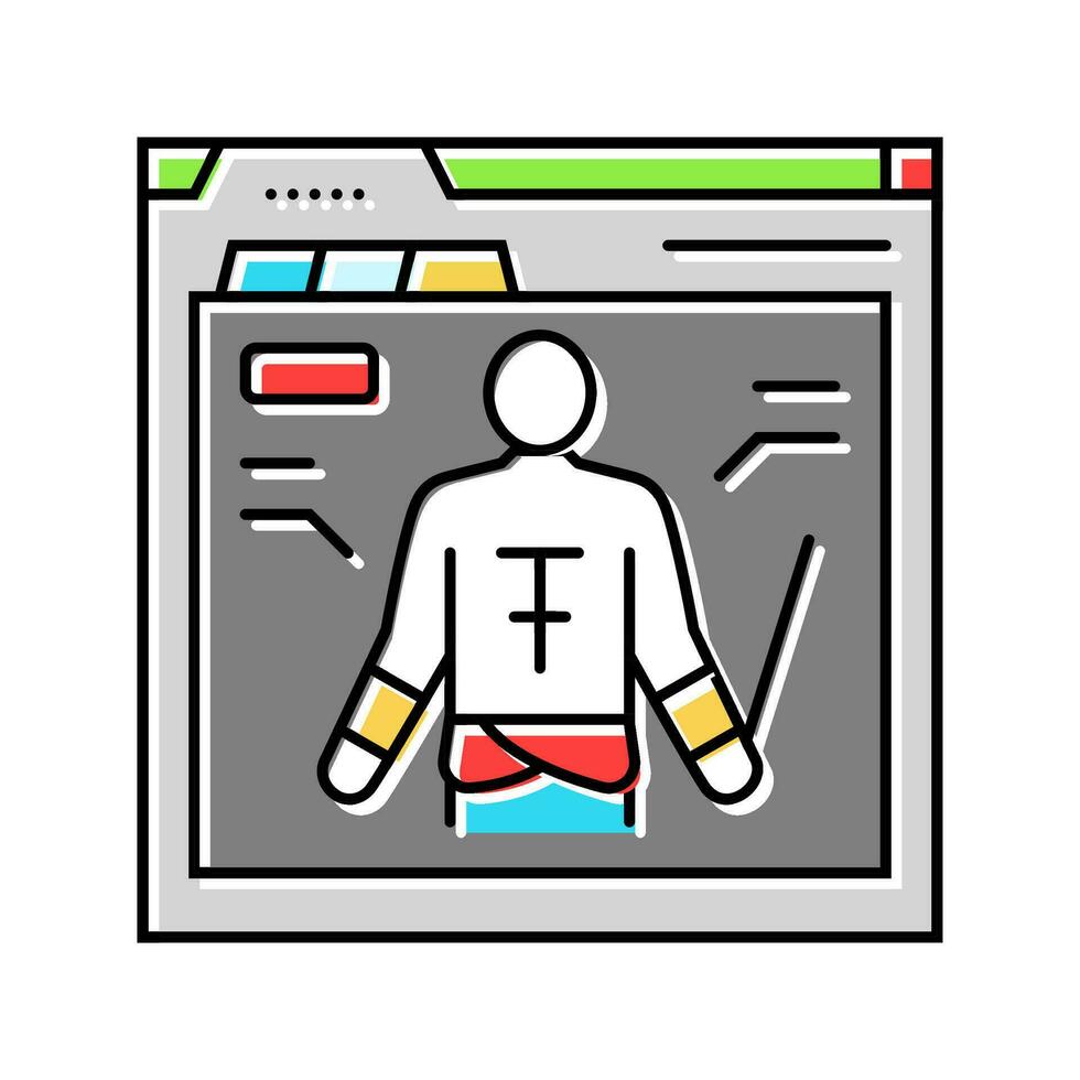 karakter ontwerp spel ontwikkeling kleur icoon vector illustratie