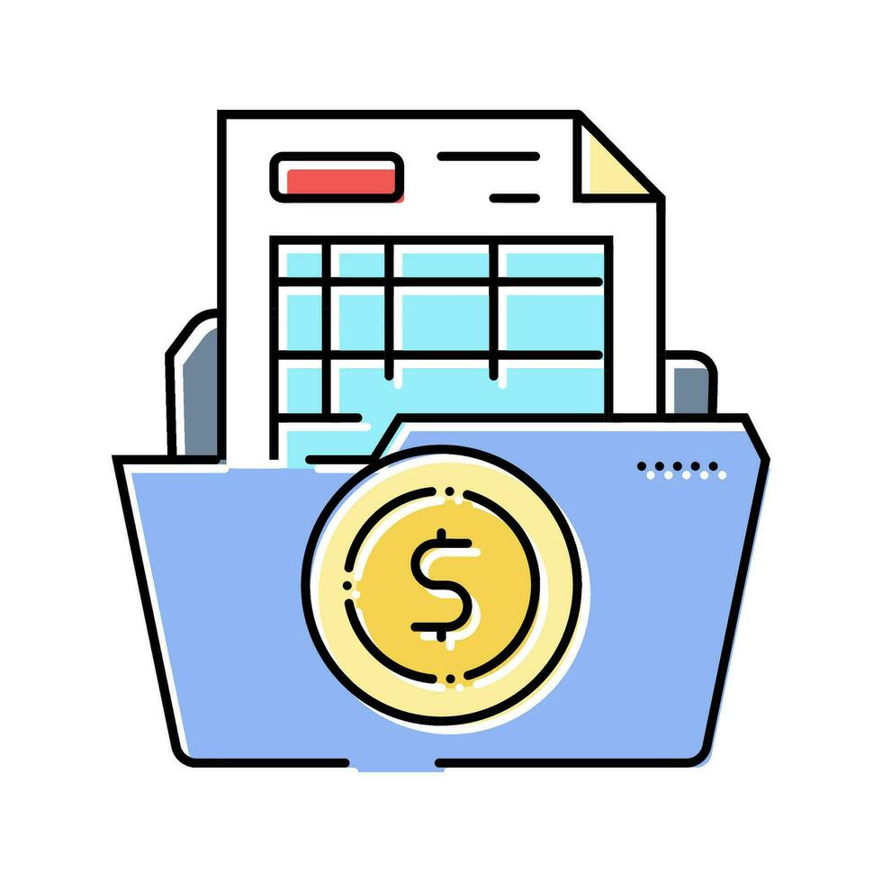 budgettering financieel adviseur kleur icoon vector illustratie