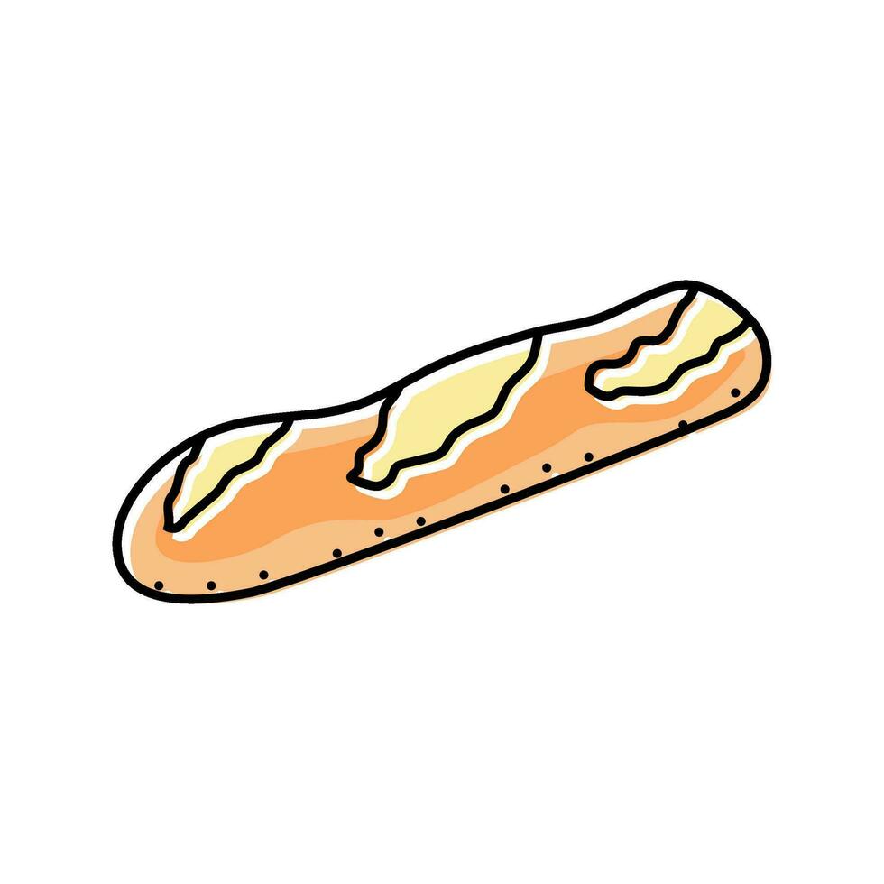 baguette Frans keuken kleur icoon vector illustratie