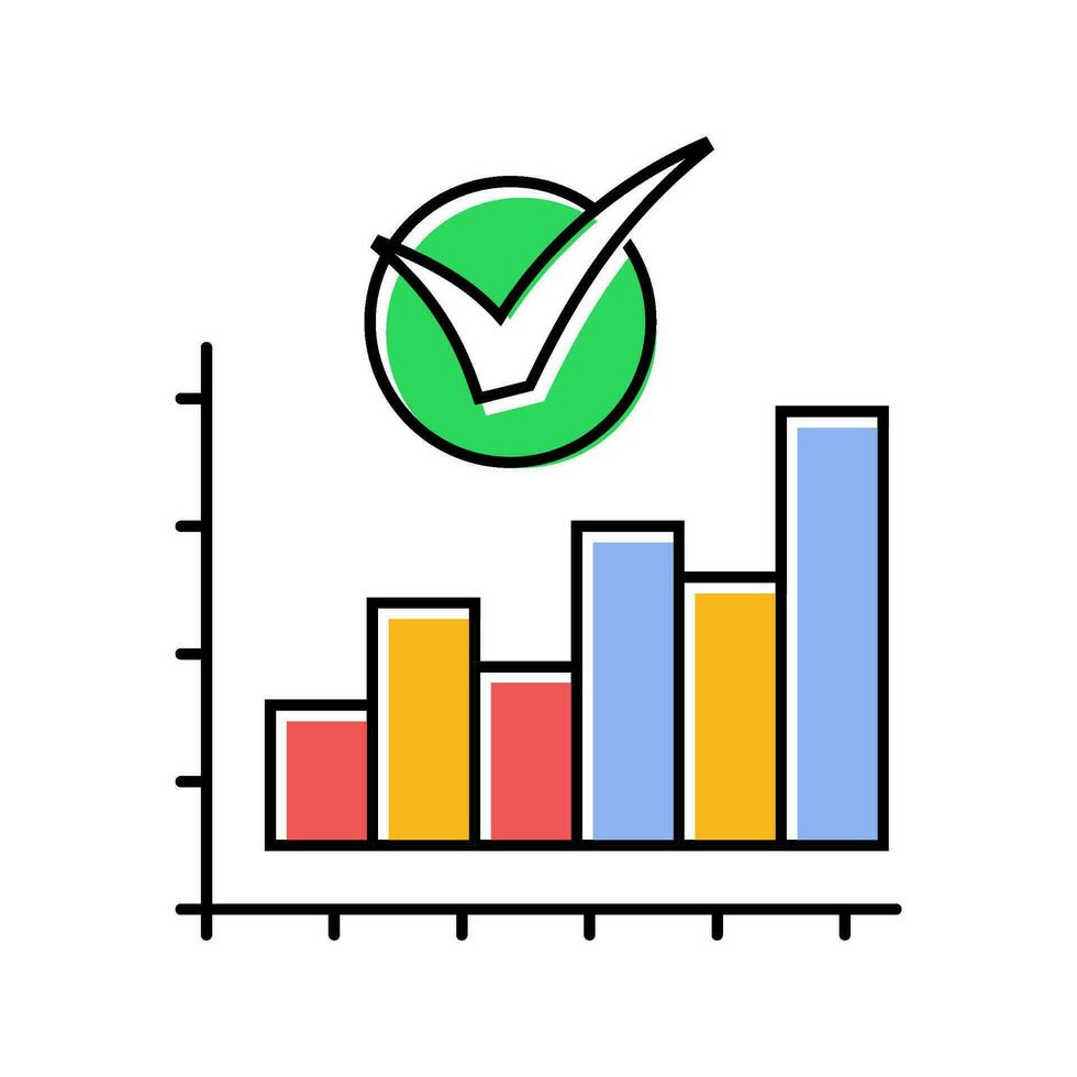 diagram controleren Mark kleur icoon vector illustratie