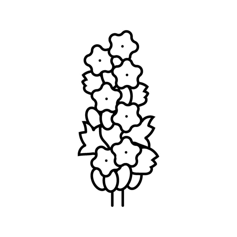 lavendel bloesem voorjaar lijn icoon vector illustratie