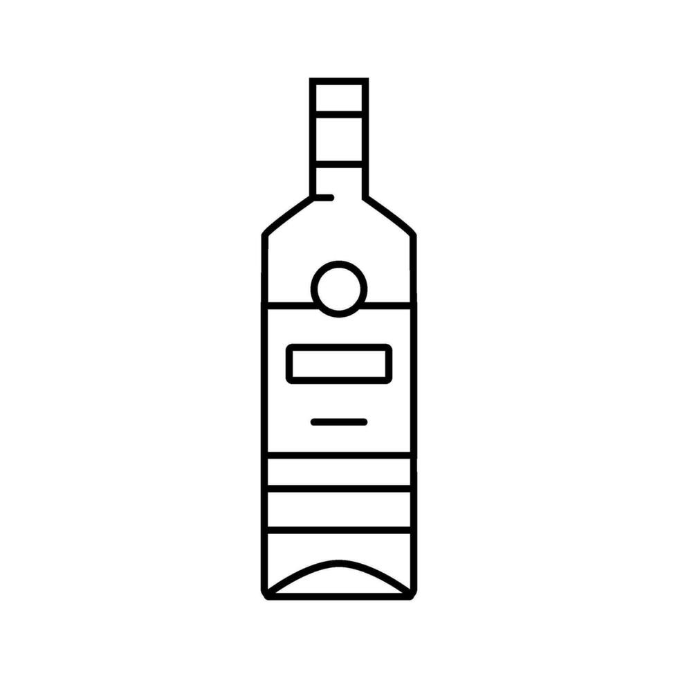 rum glas fles lijn icoon vector illustratie