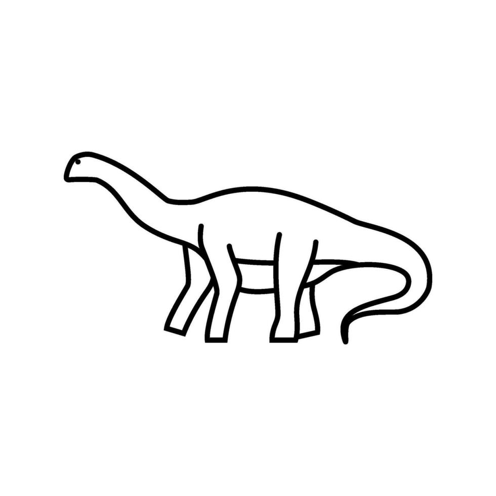 brontosaurus dinosaurus dier lijn icoon vector illustratie