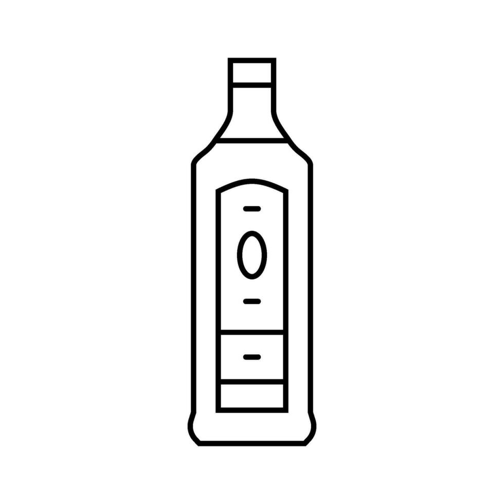 gin glas fles lijn icoon vector illustratie