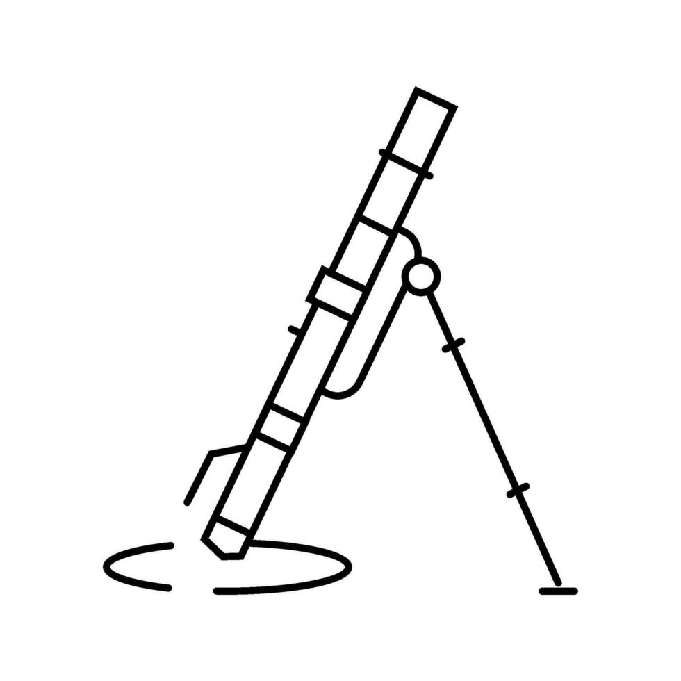 Mortier wapen leger lijn icoon vector illustratie