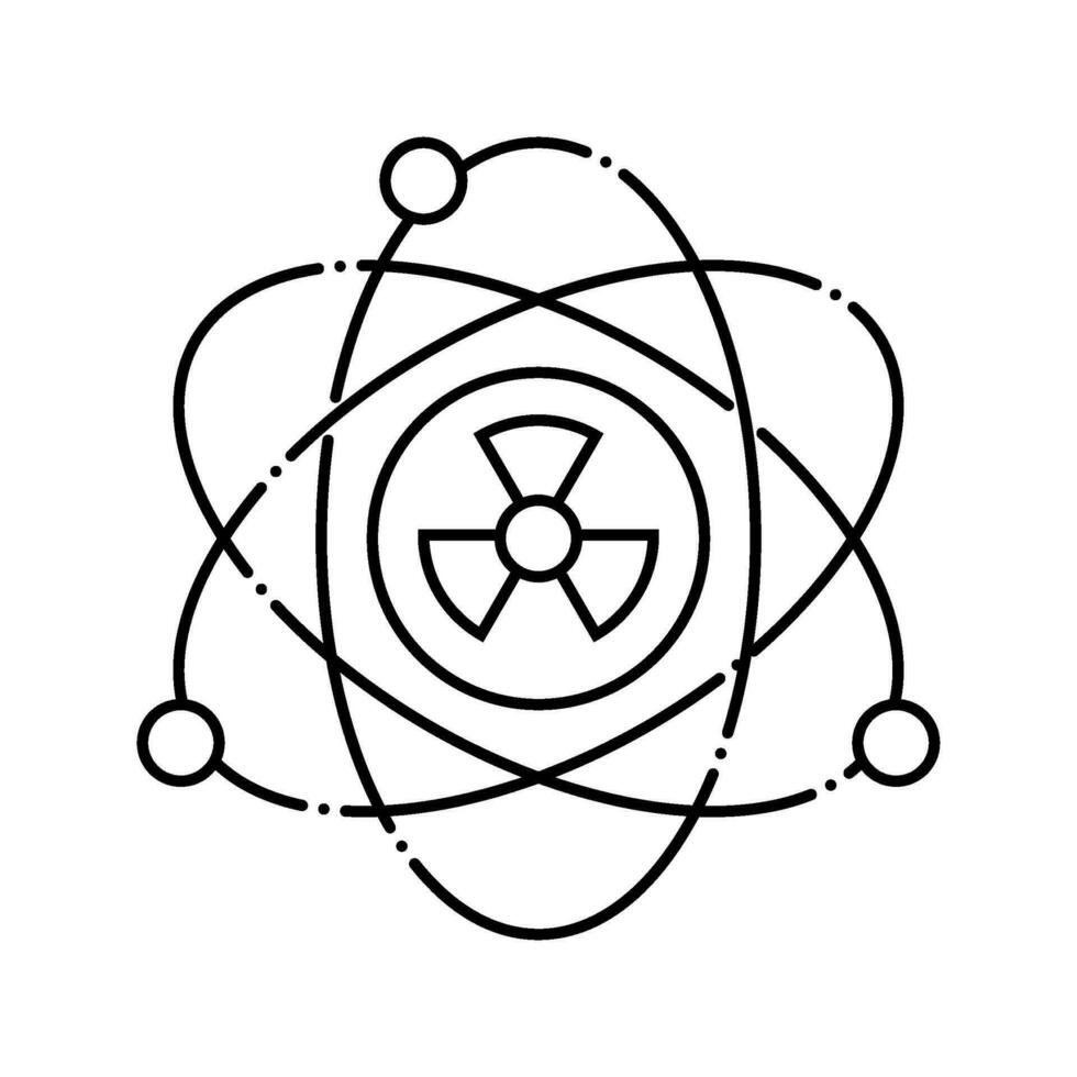 nucleair fysica nucleair energie lijn icoon vector illustratie