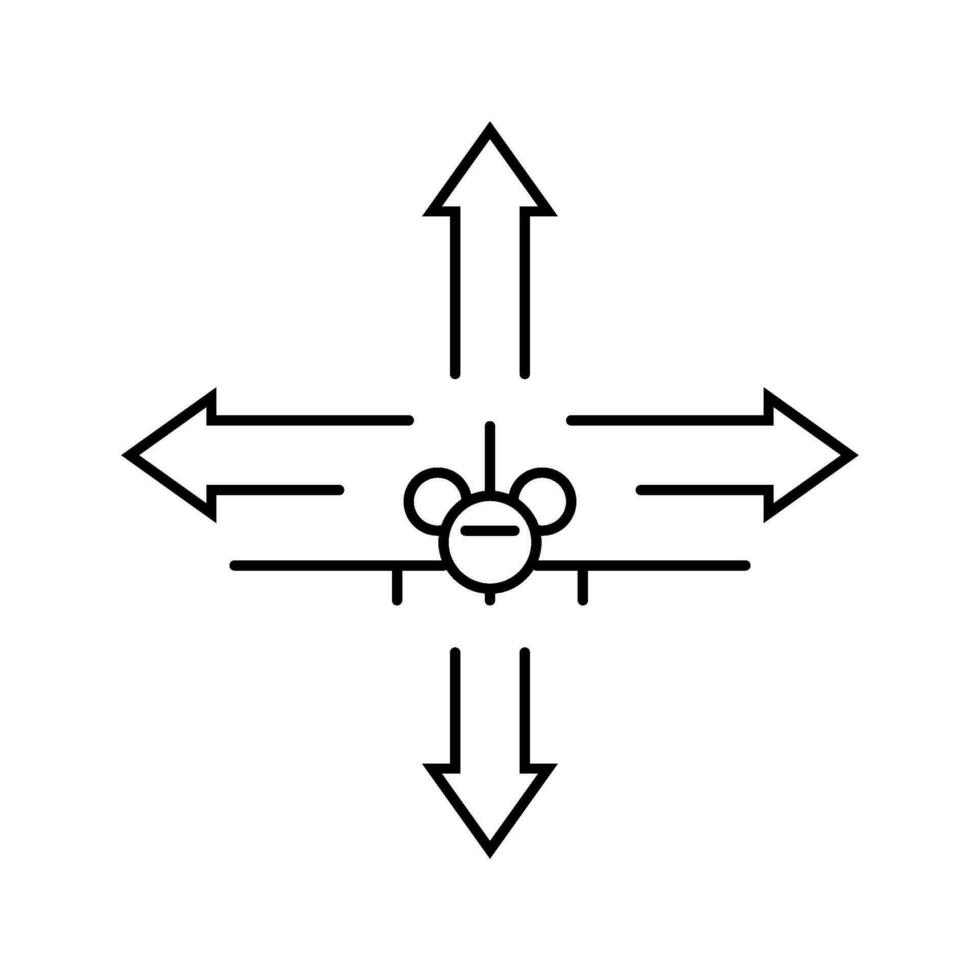 vlucht controle luchtvaart ingenieur lijn icoon vector illustratie