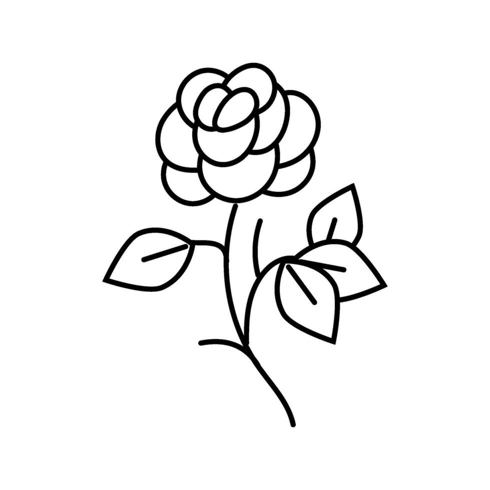roos kunst tatoeëren wijnoogst lijn icoon vector illustratie