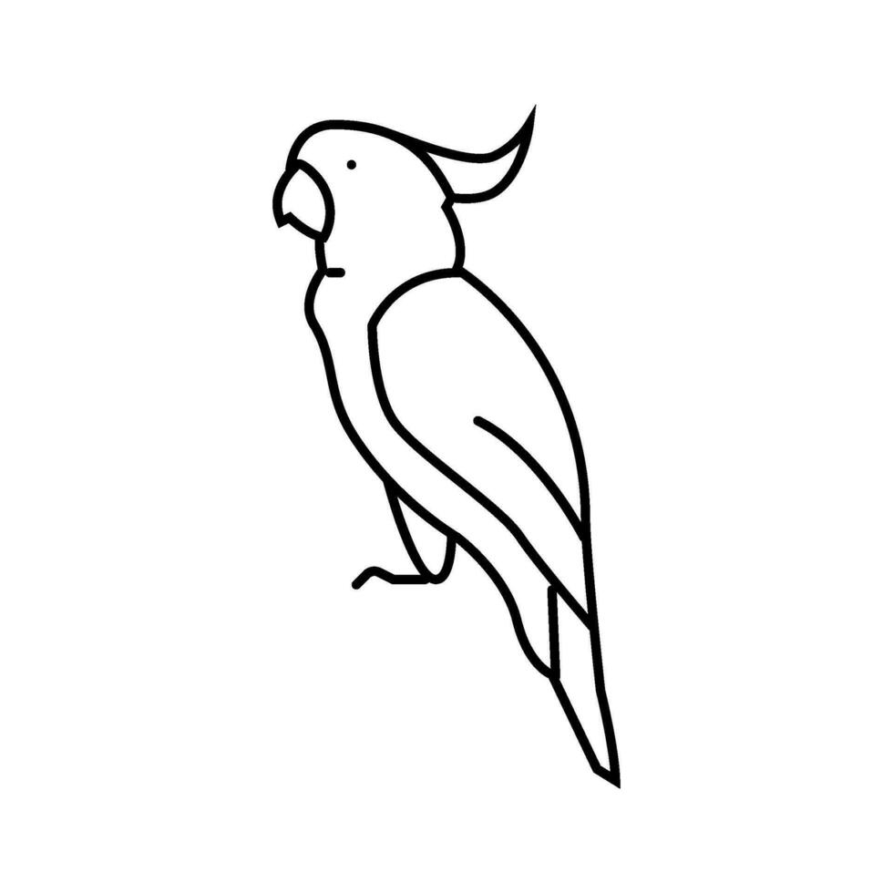 kaketoe papegaai vogel lijn icoon vector illustratie