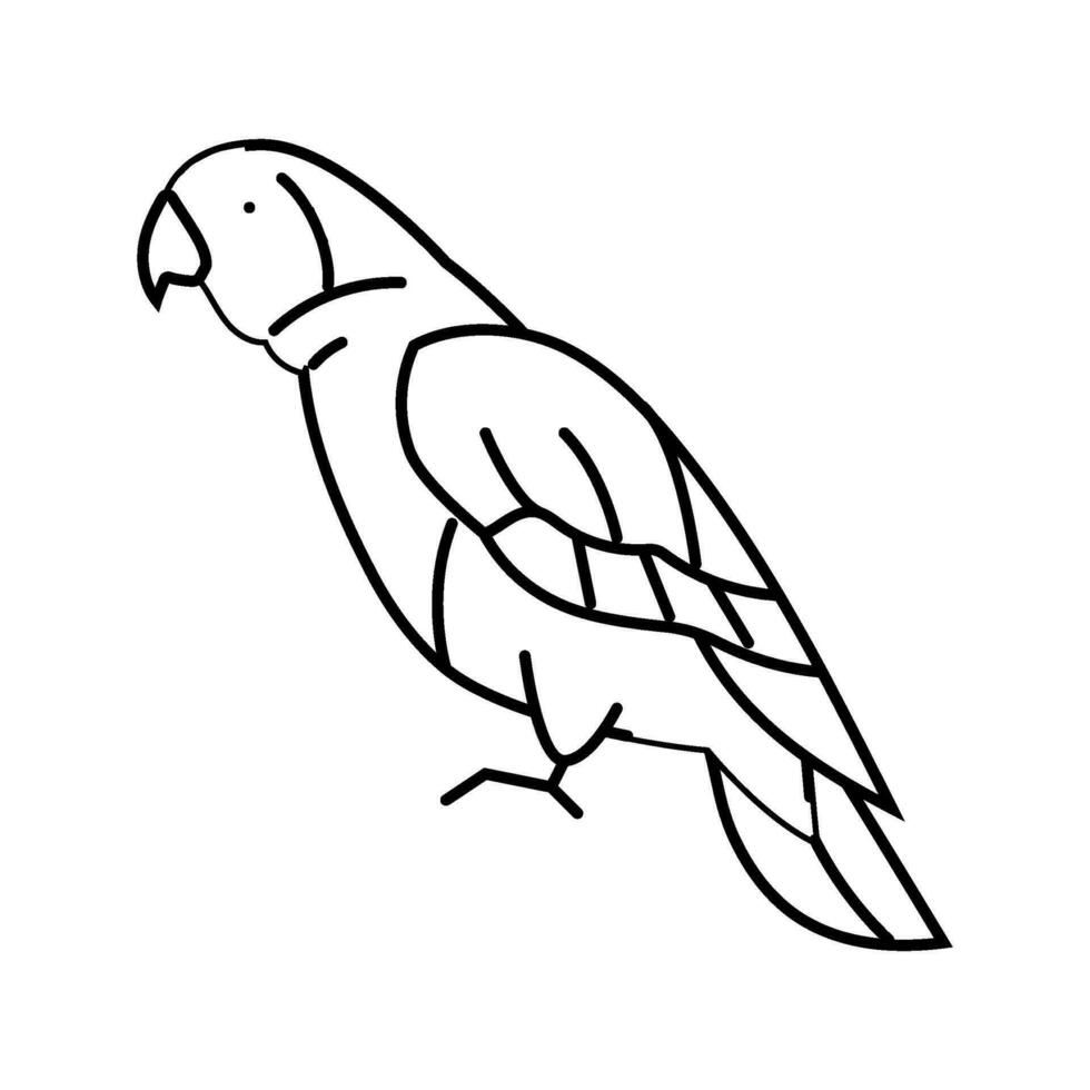 amazon papegaai vogel lijn icoon vector illustratie