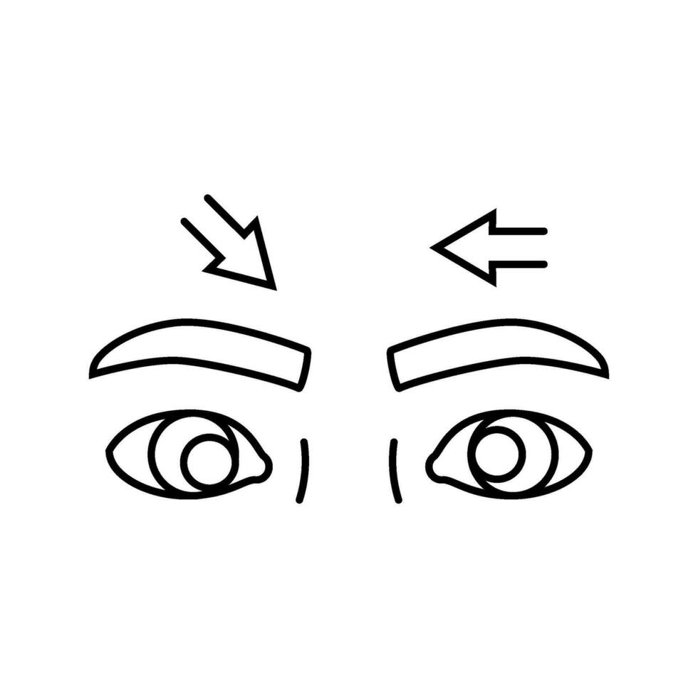 ongecontroleerd oog bewegingen ziekte symptoom lijn icoon vector illustratie