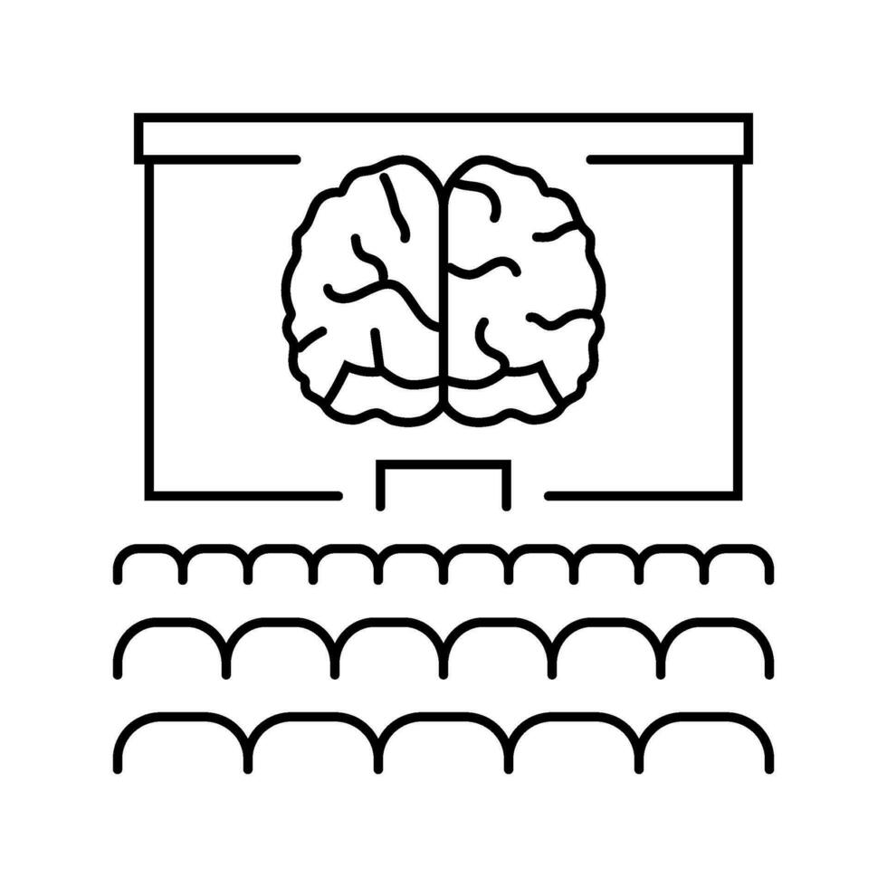 academisch conferentie college leraar lijn icoon vector illustratie